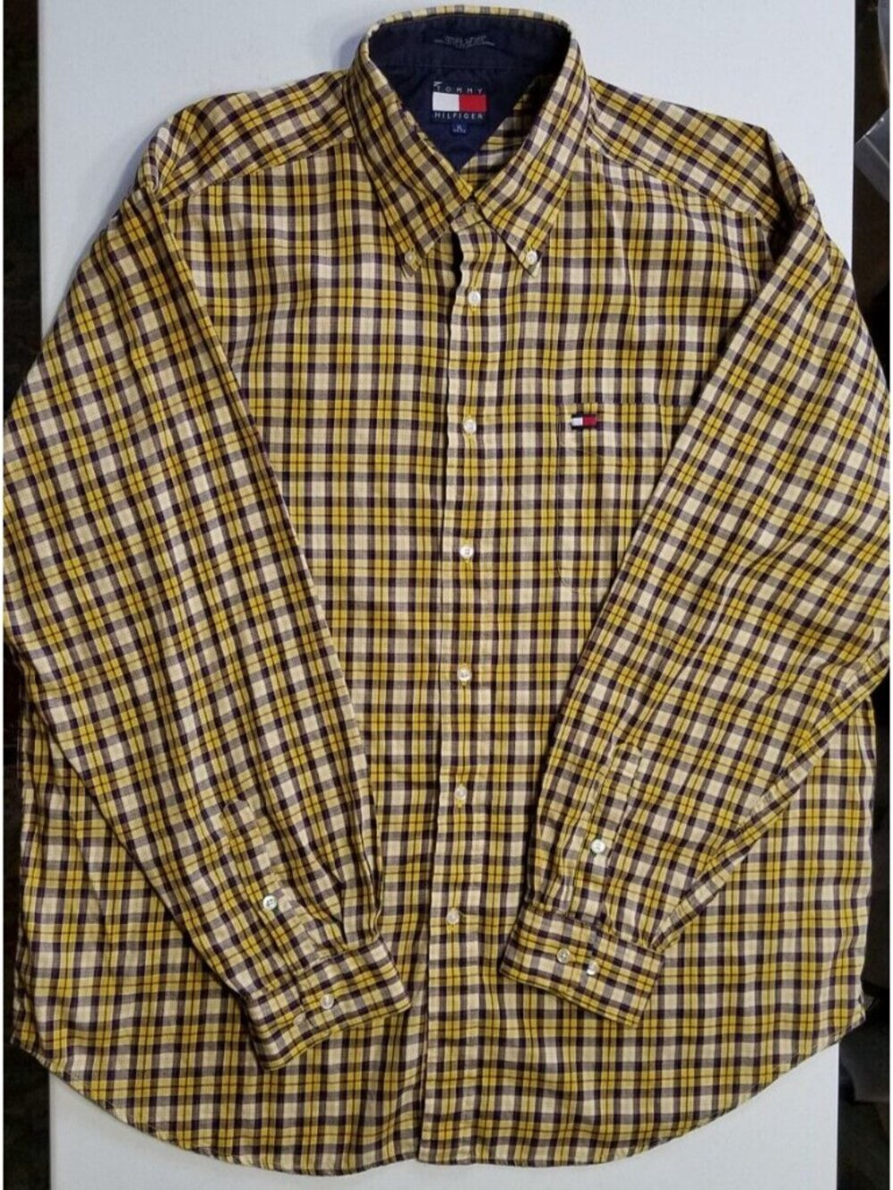 Tommy Hilfiger Long Sleeve Button Down Preppy Business Casual Shirt Men's XL